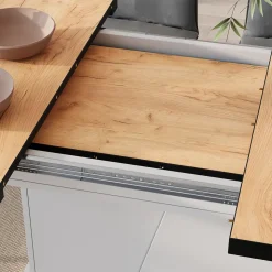 Esstisch Fenaro Goldkraft Eiche/Weiß 120 x 80 cm ausziehbar Vicco