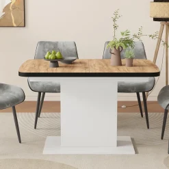 Esstisch Fenaro Goldkraft Eiche/Weiß 120 x 80 cm mit offenen Fächern Vicco