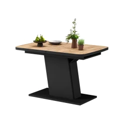 Esstisch Fenaro Goldkraft Eiche/Schwarz 120 x 80 cm ausziehbar Vicco