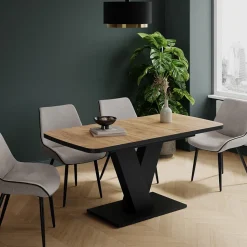 Esstisch Fenaro Goldkraft Eiche/Schwarz 120 x 80 cm ausziehbar Vicco