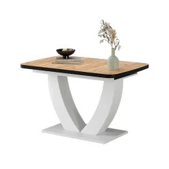 Esstisch Fenaro Goldkraft Eiche/Weiß 120 x 80 cm ausziehbar Vicco