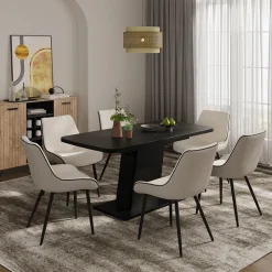 Esstisch Fenaro Schwarz 120 x 80 cm ausziehbar Vicco