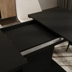 Esstisch Fenaro Schwarz 120 x 80 cm ausziehbar Vicco