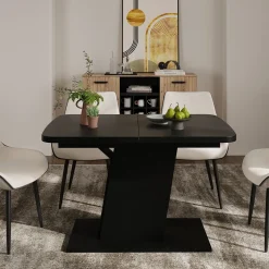 Esstisch Fenaro Schwarz 120 x 80 cm ausziehbar Vicco