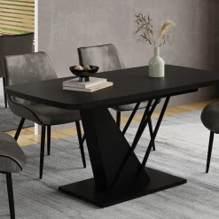 Esstisch Fenaro Schwarz 120 x 80 cm ausziehbar Vicco