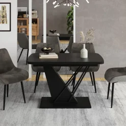 Esstisch Fenaro Schwarz 120 x 80 cm ausziehbar Vicco