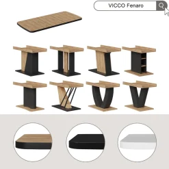 Esstisch Fenaro Schwarz 120 x 80 cm ausziehbar Vicco