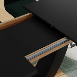 Esstisch Fenaro Schwarz/Goldkraft Eiche 120 x 80 cm ausziehbar Vicco