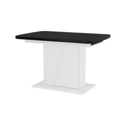 Esstisch Fenaro Schwarz/Weiß 120 x 80 cm ausziehbar Vicco
