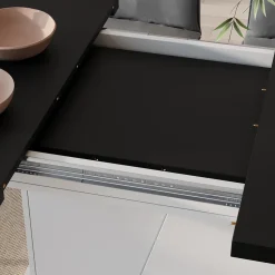 Esstisch Fenaro Schwarz/Weiß 120 x 80 cm ausziehbar Vicco