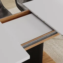 Esstisch Fenaro Weiß/Goldkraft Eiche 120 x 80 cm ausziehbar Vicco