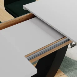 Esstisch Fenaro Weiß/Goldkraft Eiche 120 x 80 cm ausziehbar Vicco