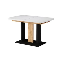 Esstisch Fenaro Weiß/Goldkraft Eiche 120 x 80 cm 2 Teile Vicco