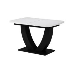 Esstisch Fenaro Weiß/Schwarz 120 x 80 cm ausziehbar Vicco