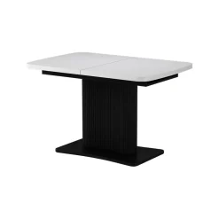 Esstisch Fenaro Weiß/Schwarz 120 x 80 cm ausziehbar Vicco