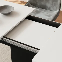 Esstisch Fenaro Weiß/Schwarz 120 x 80 cm mit offenen Fächern Vicco