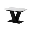 Esstisch Fenaro Weiß/Schwarz 120 x 80 cm ausziehbar Vicco