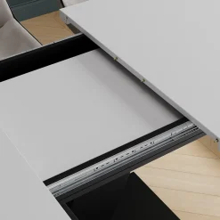 Esstisch Fenaro Weiß/Schwarz 120 x 80 cm ausziehbar Vicco