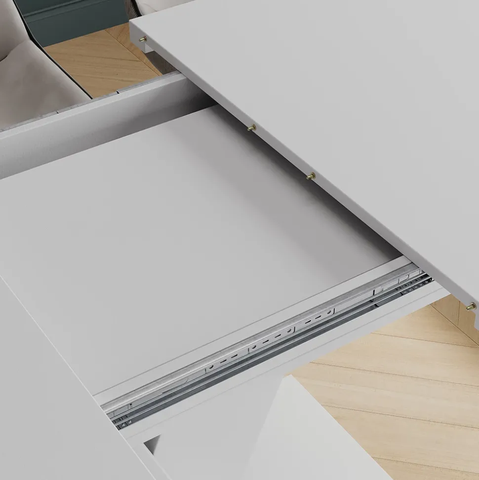 Esstisch Fenaro Weiß/Weiß 120 x 80 cm ausziehbar Vicco