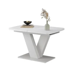 Esstisch Fenaro Weiß/Weiß 120 x 80 cm ausziehbar Vicco