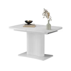Esstisch Fenaro Weiß/Weiß 120 x 80 cm ausziehbar Vicco
