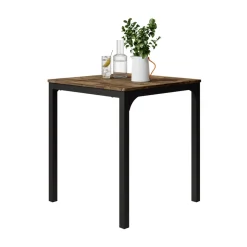 Esstisch Fyrk Schwarz/Eiche rustikal 70 x 70 cm Vicco