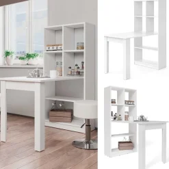 Esstisch Gael Weiß 70 x 122 cm mit 6 Fächern Vicco