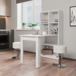 Esstisch Gael Weiß 70 x 122 cm mit 6 Fächern Vicco