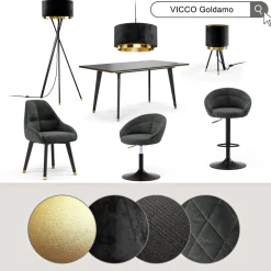 Esstisch Goldamo Schwarz 200 x 90 cm Ausziehbar Vicco