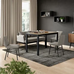 Esstisch Granny Eiche rustikal/Anthrazit 120 x 70 cm ausziehbar Vicco