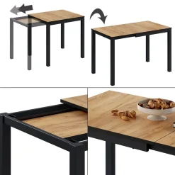 Esstisch Granny Eiche/Anthrazit 120 x 70 cm ausziehbar Vicco