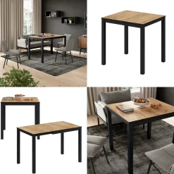 Esstisch Granny Eiche/Anthrazit 120 x 70 cm ausziehbar Vicco