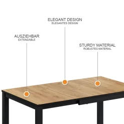 Esstisch Granny Eiche/Anthrazit 120 x 70 cm ausziehbar Vicco