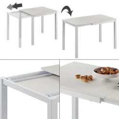 Esstisch Granny Weiß 120 x 70 cm ausziehbar Vicco