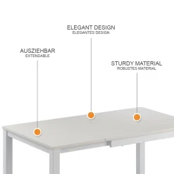 Esstisch Granny Weiß 120 x 70 cm ausziehbar Vicco