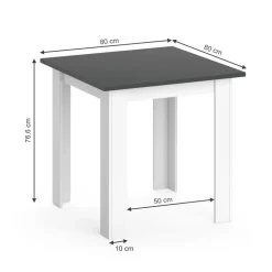 Esstisch Karlos Anthrazit 80 x 80 cm Vicco