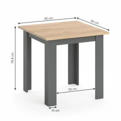 Esstisch Karlos Goldkraft Eiche 80 x 80 cm Vicco