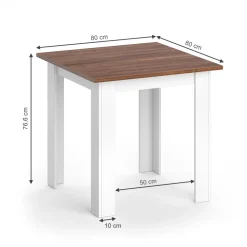 Esstisch Karlos Nussbaum 80 x 80 cm Vicco