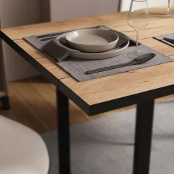 Esstisch Livorno Schwarz/Goldkraft Eiche 140 x 70 cm Vicco