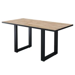 Esstisch Livorno Schwarz/Goldkraft Eiche 160 x 80 cm Vicco