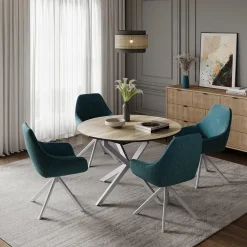 Esstisch Loyd Eiche rustikal/Grau 120 x 76.5 cm ausziehbar Vicco