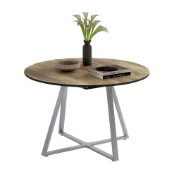 Esstisch Loyd Eiche rustikal/Grau 120 x 120 cm ausziehbar Vicco