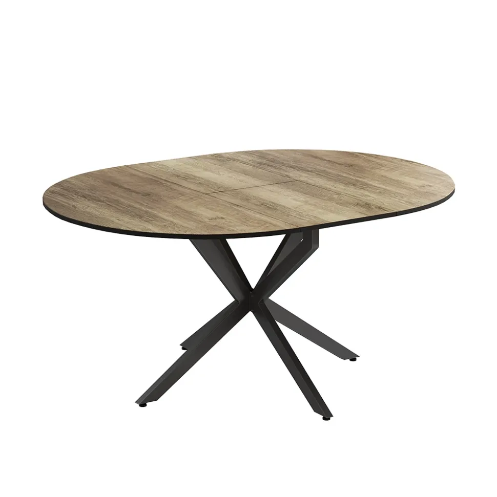 Esstisch Loyd Schwarz/Eiche rustikal 120 x 76.5 cm ausziehbar Vicco