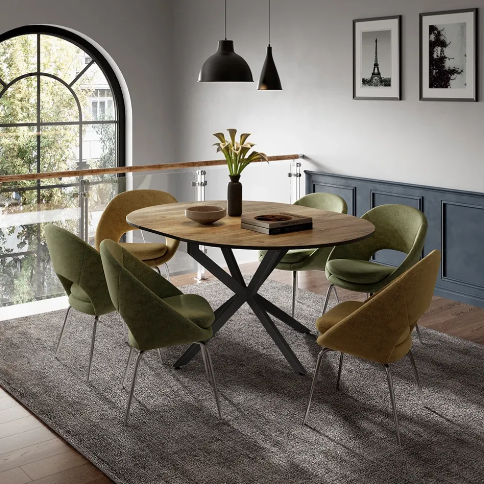 Esstisch Loyd Schwarz/Eiche rustikal 120 x 76.5 cm ausziehbar Vicco