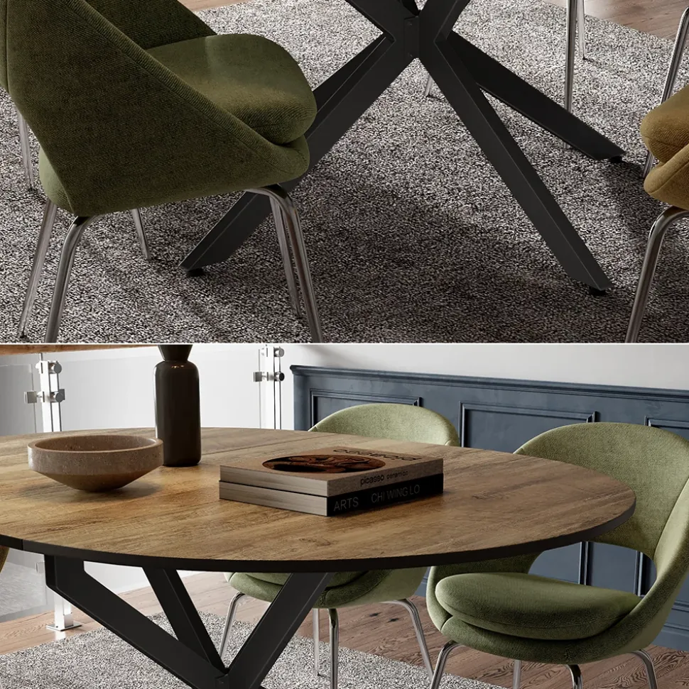 Esstisch Loyd Schwarz/Eiche rustikal 120 x 76.5 cm ausziehbar Vicco