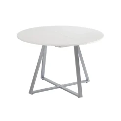 Esstisch Loyd Weiß/Grau 120 x 120 cm ausziehbar Vicco