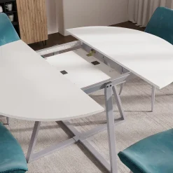 Esstisch Loyd Weiß/Grau 120 x 120 cm ausziehbar Vicco