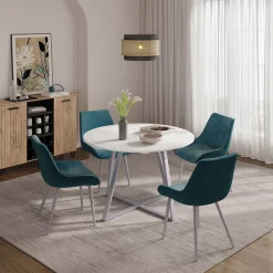 Esstisch Loyd Weiß/Grau 120 x 120 cm ausziehbar Vicco