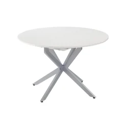 Esstisch Loyd Weiß/Grau 120 x 120 cm ausziehbar Vicco