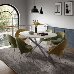 Esstisch Loyd Weiß/Grau 120 x 76.5 cm ausziehbar Vicco